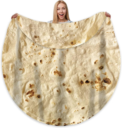 300 80 inches Bcareself Tortilla Blanket Adult Size Giant Double Sided for Kids Funny Realistic Food Personalized Throw