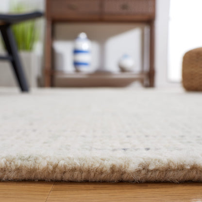 SAFAVIEH Abstract Collection Area Rug - 9' x 12', Ivory & Light Grey, Handmade Wool, Ideal for High Traffic Areas in Living Room, Bedroom (ABT468K)