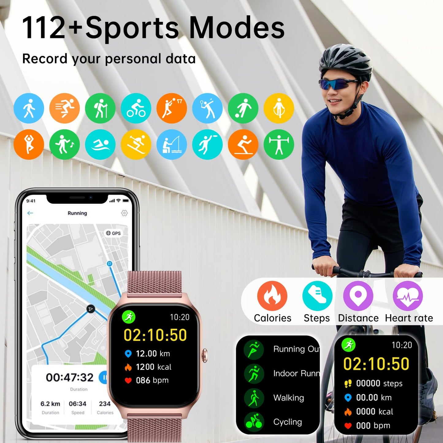 Smart Watch for Women Fitness Tracker: Rose Gold Make/Answer Call Smart Watches for Women Waterproof Digital Mens Watches Running Smartwatch Android Phone iPhone Samsung Compatible Heart Rate Monitor