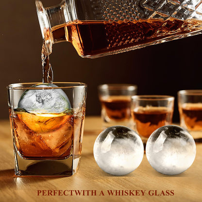 AIBIRUI Round Ice Cube Mold,8 PCS x 1.8 in Whiskey Ice Cubes,Circle Ice Cube Tray with Lid,Large Ice Ball Maker Mold Sphere Ice Cube,Large Ice Cube Molds for Cocktails,Coffee(Round Ice Cube Mold,Blue)