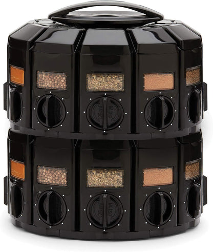 12 8.75 8.75 6 inches Kitchen Art Spice Rack Select-A-Spice Auto-Measure Carousel Compartments Black x x