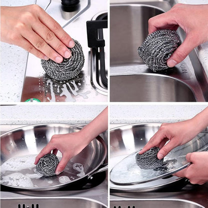Stainless Steel Scourers, Wire Spiral Design Kettle Descalers, Limescale Ball for Kitchen Restaurants Camping