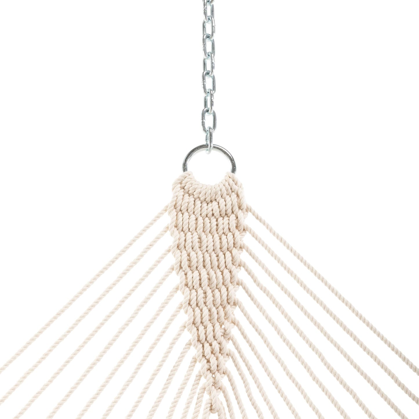 Original Pawleys Island Large Oatmeal DuraCord Rope Hammock – 13 ft. x 55 in., 2-Person, 450 lb Capacity, Oak Spreader Bar, Zinc-Plated Hardware, Handcrafted in the USA