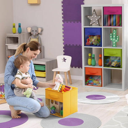 11 Inch 6 Closets Sorbus Storage Bins with Clear Window - Foldable Baskets for Organizing Clothes, Toys, Books - Sturdy