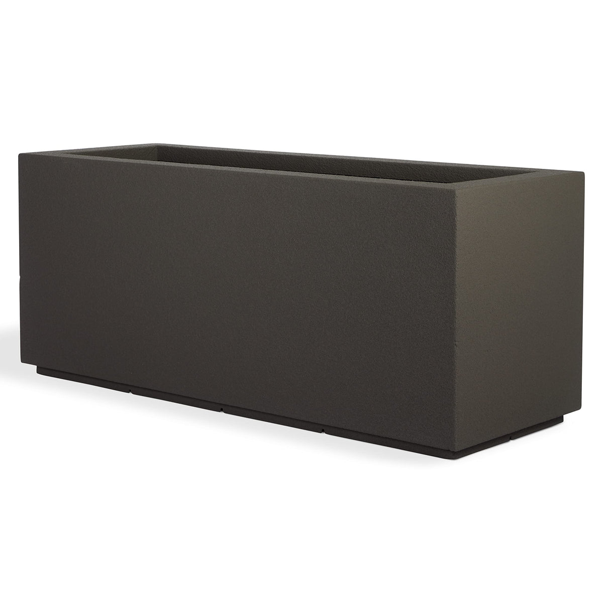 PolyStone Milan Rectangular Trough Planter – 46" x 17" x 19" – Large Lightweight Indoor/Outdoor Planter Box – Modern Stone-Look Resin – Durable All-Weather w/Drainage Holes – Made in USA – Slate Gray