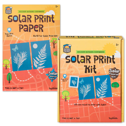 Toysmith Outdoor Discovery Solar Print Kit Bundle - Sun Print Paper Set for Kids - Includes 36 Sheets Solar Paper, Stencil Set & Frames - Arts and Crafts for Kids Ages 8-12 Gift