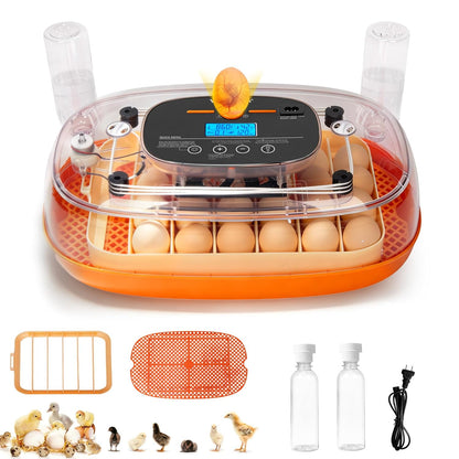 24 360Viewing Incubators for Hatching Eggs, Egg Incubator, Automatic Egg Turner with Humidity Control & Digital