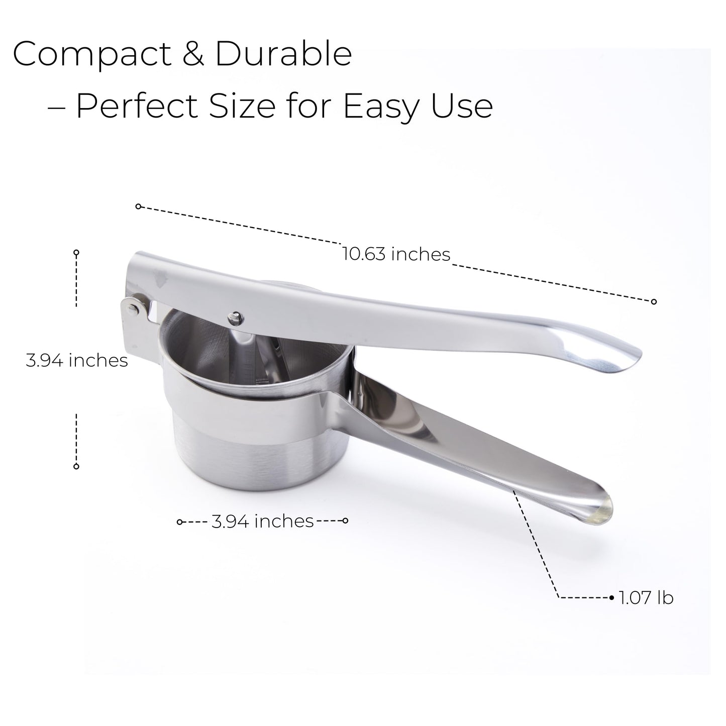 Stainless Steel Khuon Banh Lot Press – Multi-Purpose Potato Ricer, Cendol Maker, Spaetzle Press – Heavy-Duty Manual Food Strainer with 3 Interchangeable Discs for Rice, Vegetables, and Dough