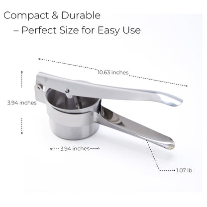 Stainless Steel Khuon Banh Lot Press – Multi-Purpose Potato Ricer, Cendol Maker, Spaetzle Press – Heavy-Duty Manual Food Strainer with 3 Interchangeable Discs for Rice, Vegetables, and Dough