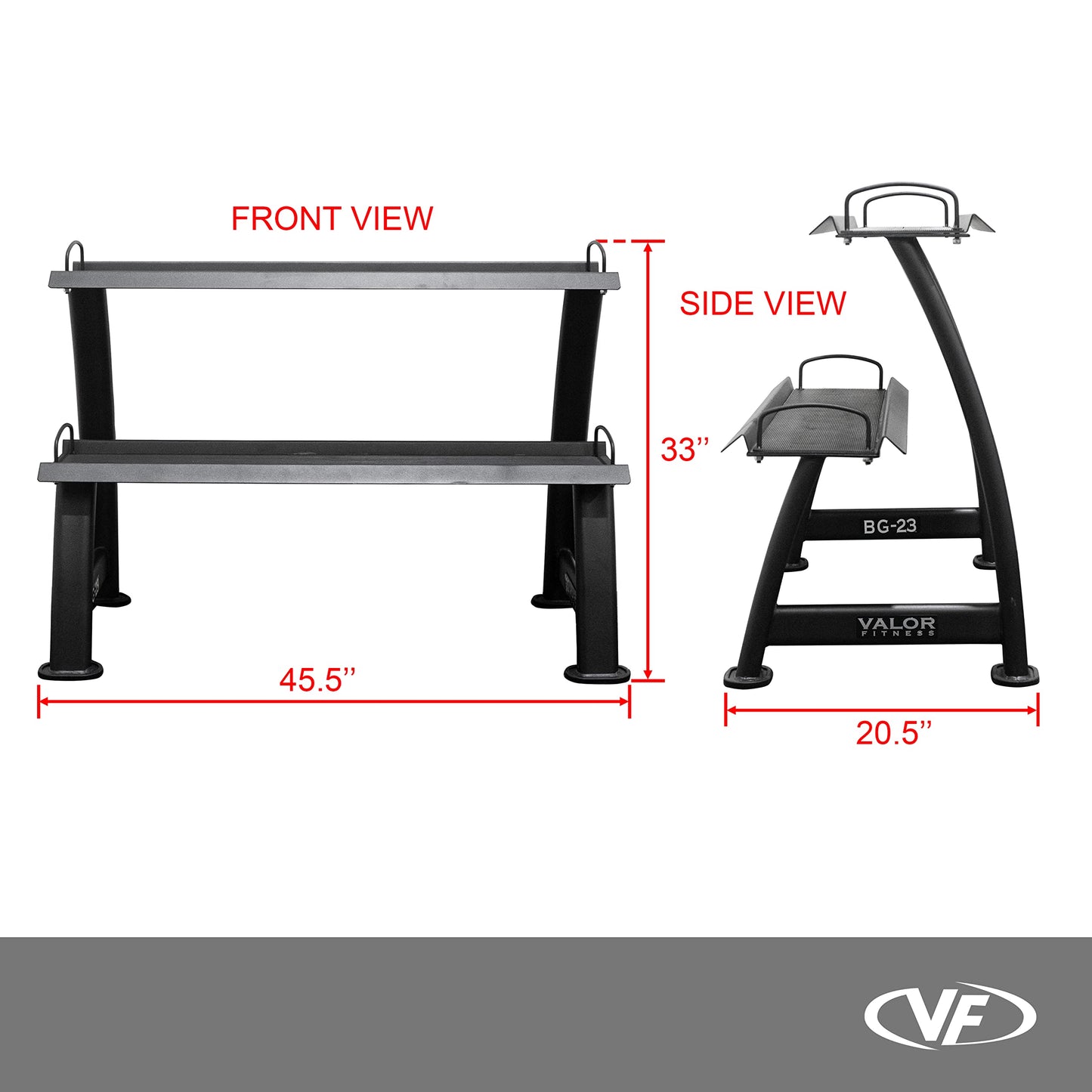 Valor Fitness 2-Tier Kettlebell Storage Rack – Heavy Duty Weight Holder, Organize Gym Equipment, 600 lb Max Weight Capacity for Dumbbells, Kettlebells & Fitness Gear Sports Equipment Organizer