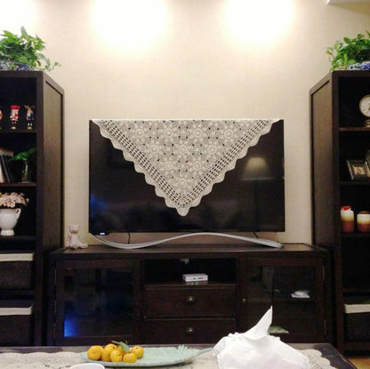 Hsvanyr 39inches Beige Tablecloth, Handmade Crochet Cotton Square Coffee Table Cover