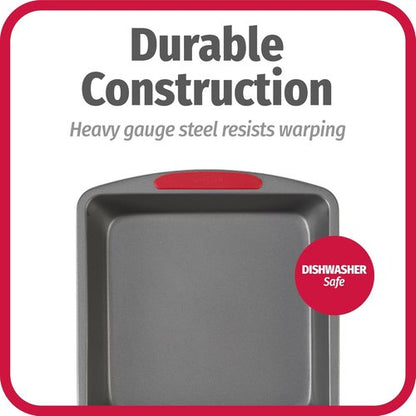 GoodCook MegaGrip Baking Pan - Non-Stick Heavy-Gauge Steel with Silicone Grip Handles | 8x8-Inch for Cakes & Brownies
