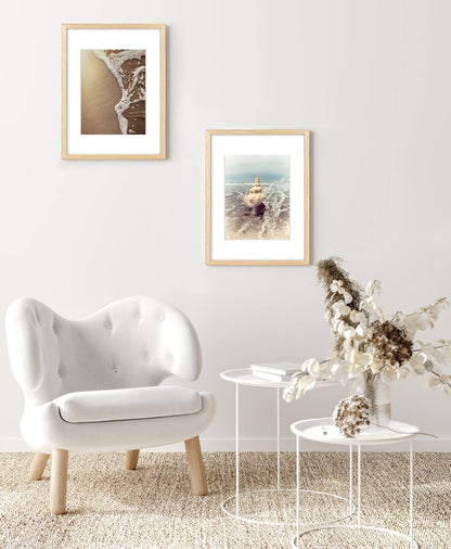 11x14 8x10 Set 4, 11x14 (4 pack, Yaetm Wood Picture Frame with Mat for of Natural Solid Oak Wood Frame with Tempered