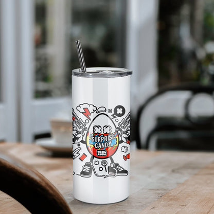 AGH 6 Pack 22 oz White Sublimation Tumblers with Metal Straw, Stainless Steel Double Wall Insulated Straight Fatty Cups Blank with Splash Lid