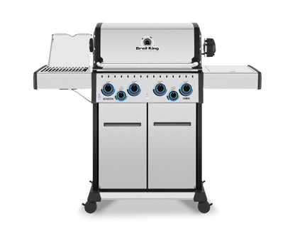 Broil King 677344 Baron S 490 Pro IR 4-Burner Pellet Ready Propane Gas Grill in Stainless Steel with Infrared Infrared Side Burner and Rear Rotisserie Burner