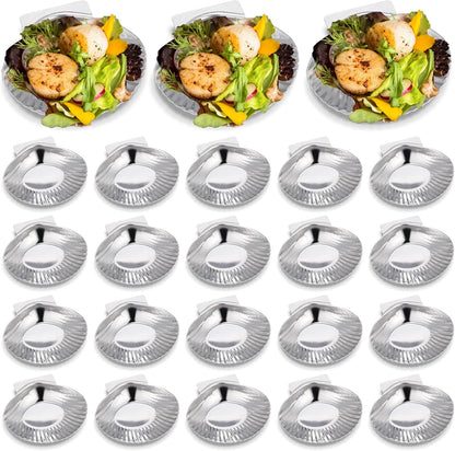 24 3.2 Inch Baderke Pcs Grillable Shells Stainless Steel Reusable All Purpose Grillable Large Scallop Shells Grilling