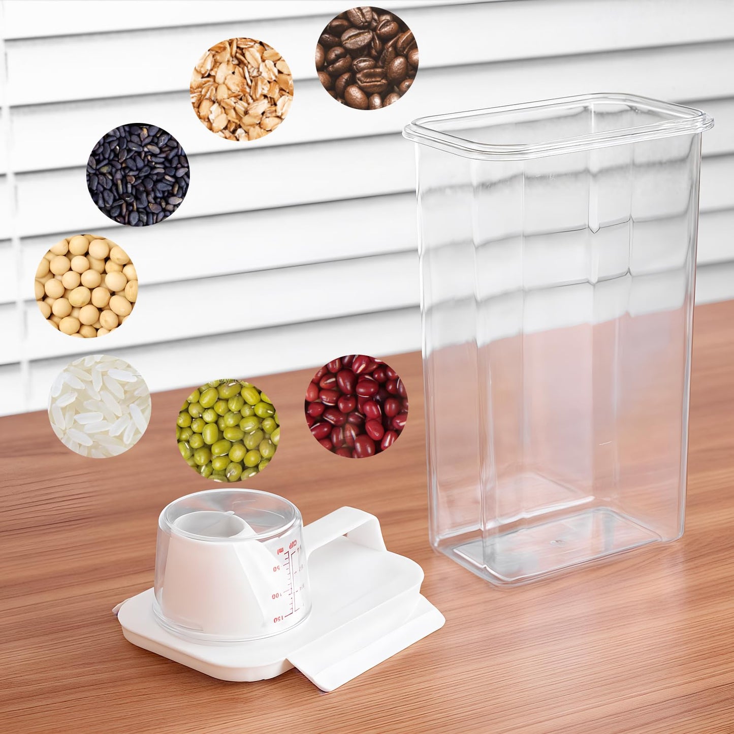 FrutPunch Rice Container, Rice Storage Container, 3-4 Lbs Tcereal Storage Container, Dog Food Storage Container, Suitable for Home Kitchen Rice, Soybean Food Storage (2.4, Quarts)