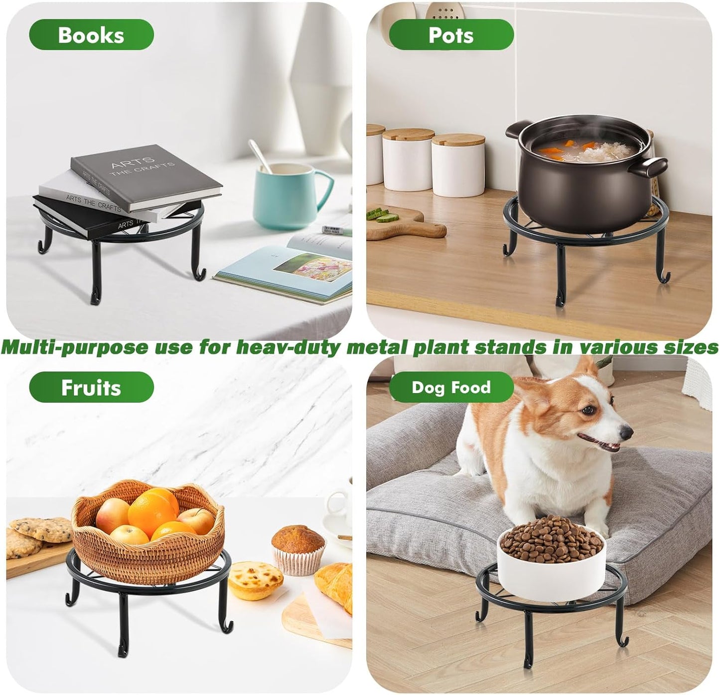 DEELF OUTLET 7-pack 6.9"/ 7.9"/ 9"/ 10"/ 11" Metal Plant Stands Indoor Outdoor Rustproof Iron Potted Plant Holder