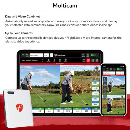 FlightScope Mevo Gen2 Portable Golf Launch Monitor and Simulator | 18 Swing Data Parameters, 8 E6 Simulation Courses, GPS Overview and Shot Tracer | Indoor and Outdoor, Signature Series Power Bundle