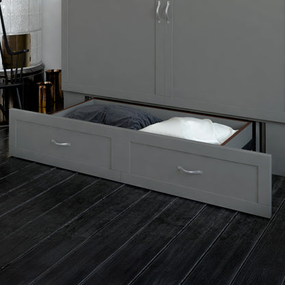 AFI Hamilton Queen Murphy Bed Chest with Mattress, Storage, and Built-in Charger in Grey