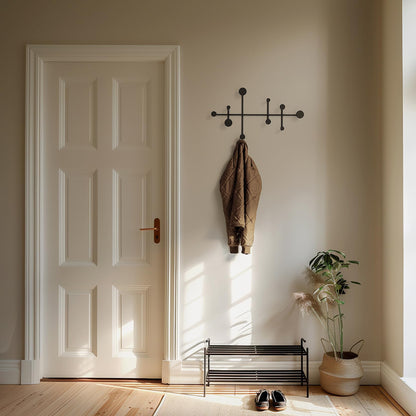 Kazai. 'Sval' Wall Wardrobe | Minimalist Coat Hook Design from Berlin | Modern Metal Wall-Mounted Coat Rack/Hooks | Black