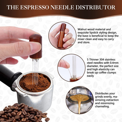 Y-Step 23 PCS Coffee Tamper Set, Espresso Accessories Kit Barista Kit, with Espresso Tamper 51mm, Coffee Stirrer, Frothing Pitcher, Tamper Mat, Latte Art Pen, Sandalwood Tamper for Espresso Machine