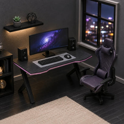 LUOZZY 2 Pcs 1:12 Scale Miniature Dollhouse Gaming Desk and Chair Furniture Model for Scene Decorations