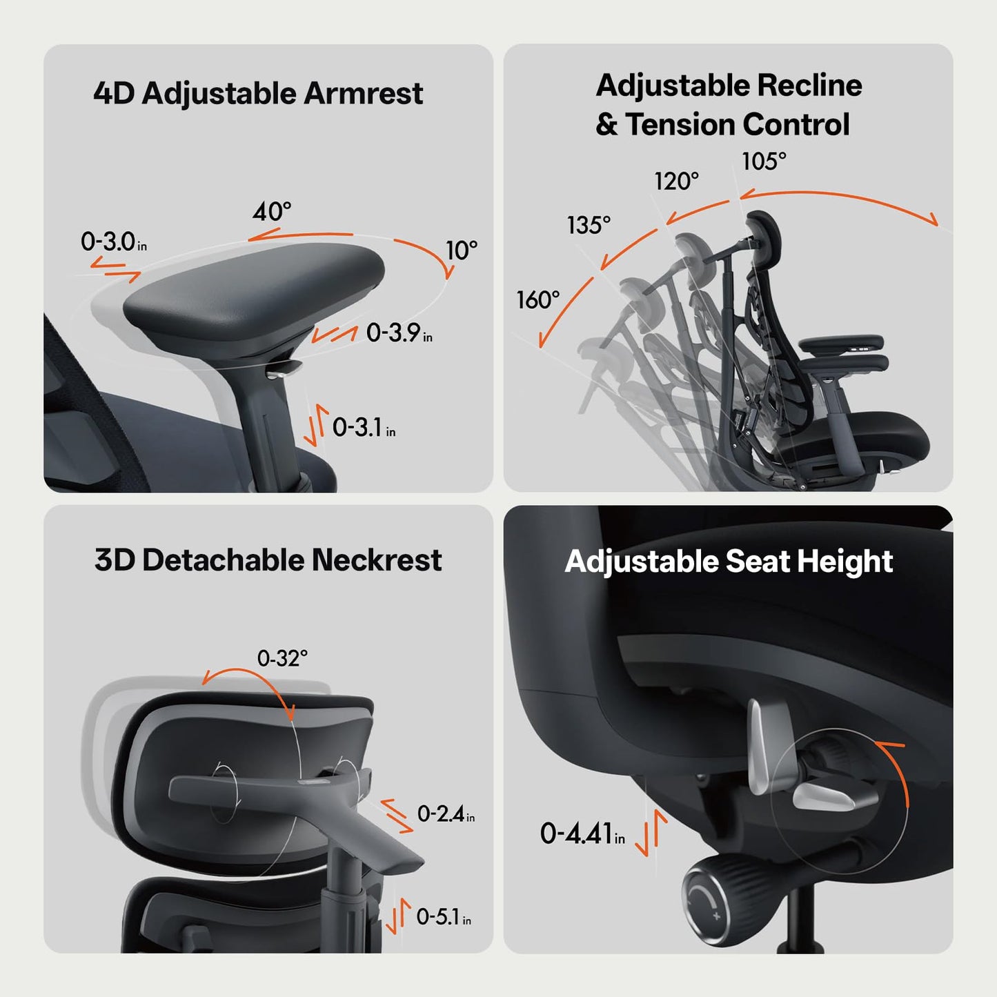 LiberNovo Dynamic Ergonomic Desk Chair + StepSync Footrest Bundle - Comfy Home Office Chair with Adaptive Lumbar Support, 160° Recline & Built-in Spine Stretch, Black+48cm