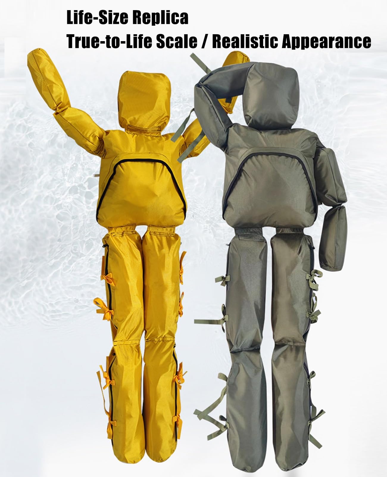 MMA Grappling Dummy, Brazilian Standing Poseable Mannequin, Double Layer Waterproof Oxford Cloth, Wrestling Training Dummy, for Boxing Judo Martial Arts Unfilled(A: Yellow,170cm)