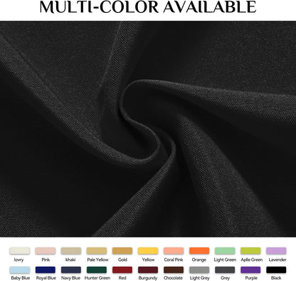 Softalker Round Tablecloth, Waterproof & Stain Resistant, 60 inch, Black