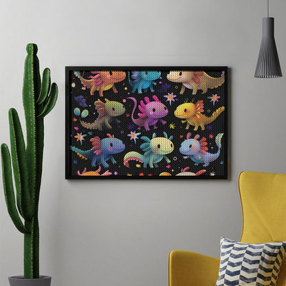 Nestaura Axolotls Diamond Painting Kit,5D DIY Diamond Art with Round Diamonds for Home Wall Decor and Gifts 8" inch x12 inch