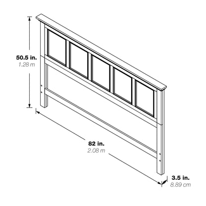 OSP Home Furnishings Farmhouse Basics King Headboard Only, Rustic White Finish