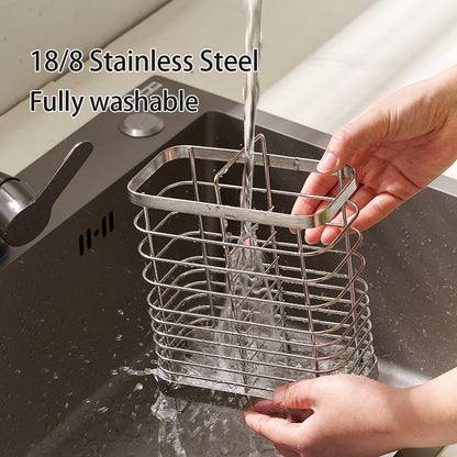MAXCOOK Kitchen Utensil Drying Rack, 18/8 Stainless Steel Chopsticks Spoon Fork Knife Basket Flatware Storage Drainer, Cutlery Holder for Kitchen Counter