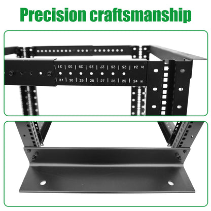 4-Post 27U Open Frame Server Rack for 19" IT Network Equipment & A/V Devices，22"-35" Adjustable Depth，Heavy Duty Free Standing Rack for Servers & AV Gear