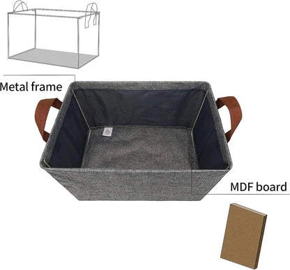 GRANNY SAYS Storage Basket, Large Organizer Bins for Shelves, Closet Storage, 2-Pack with Metal Frame