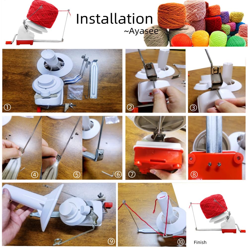 Yarn Ball Winder, Large Capacity Weaving Yarn Knitting Loom Crochet Swift Ball Winder DIY Knitting Needles Set, Hand Operated Yarn Ball Winder 10 Ounce (L22)