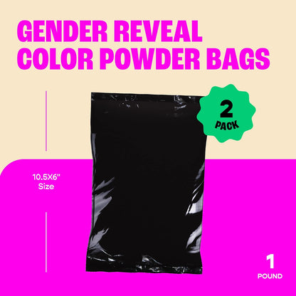1 lb Chameleon Colors Blue Gender Reveal Powder - Blackout Kit - Two Bags - Vibrant Blue Color - Powder for Baby Boy