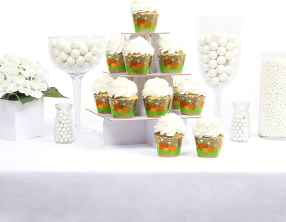 Big Dot of Happiness Pumpkin Patch - Fall, Halloween or Thanksgiving Party Cupcake Wrappers, Set of 12