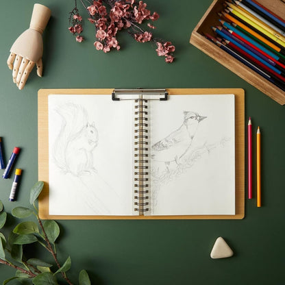 Extra Large Wooden Clipboards, 11 x 17.3 – Horizontal Wood Lap Boards with Clip for Drawing, Sketching, and Writing, 3mm Thick, Ideal for Artists, Students, and Office Use - 3 Pack