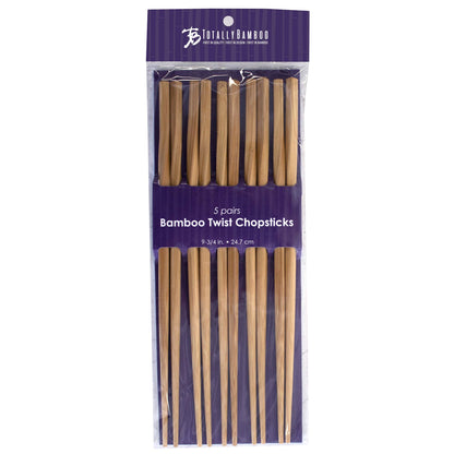 Totally Bamboo Twist Reusable Bamboo Chopsticks, Set of 5 Pairs