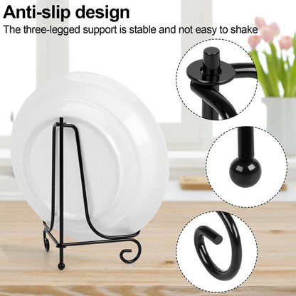 vivinin 6 Pack Plate Stands For Display (4 Inch, 6 Inch, 8 Inch), Plate Holder 3 Size Picture Frame Stand of Metal, Frame Holder Stand and Artworks for Book, Tabletop Art, Picture, Photo and Platter