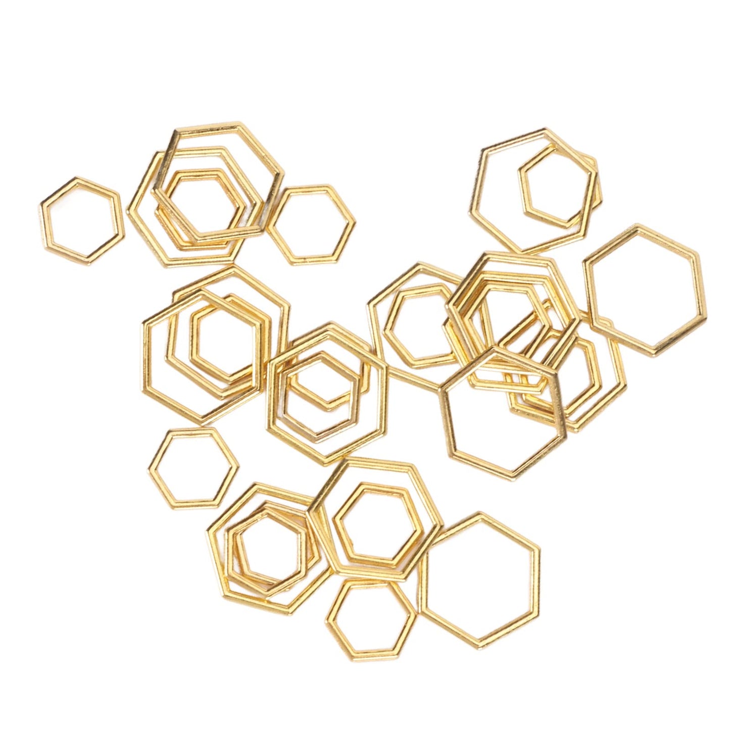 Mrisata Crochet Stitch Markers Stitch Marker Rings Metal Stitch Marker Rings Crochet Locking Accessories 30pcs Hexagonal Knitting Stitch Markers Plating Process Fade Zinc Alloy
