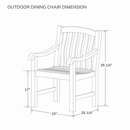 Cambridge Casual Arie 3-Piece Teak Wood Outdoor Patio Bistro Set with Round Table and 2 Chairs – Small Patio Dining Set for Balcony, Porch, or Garden – Weather-Resistant Finish