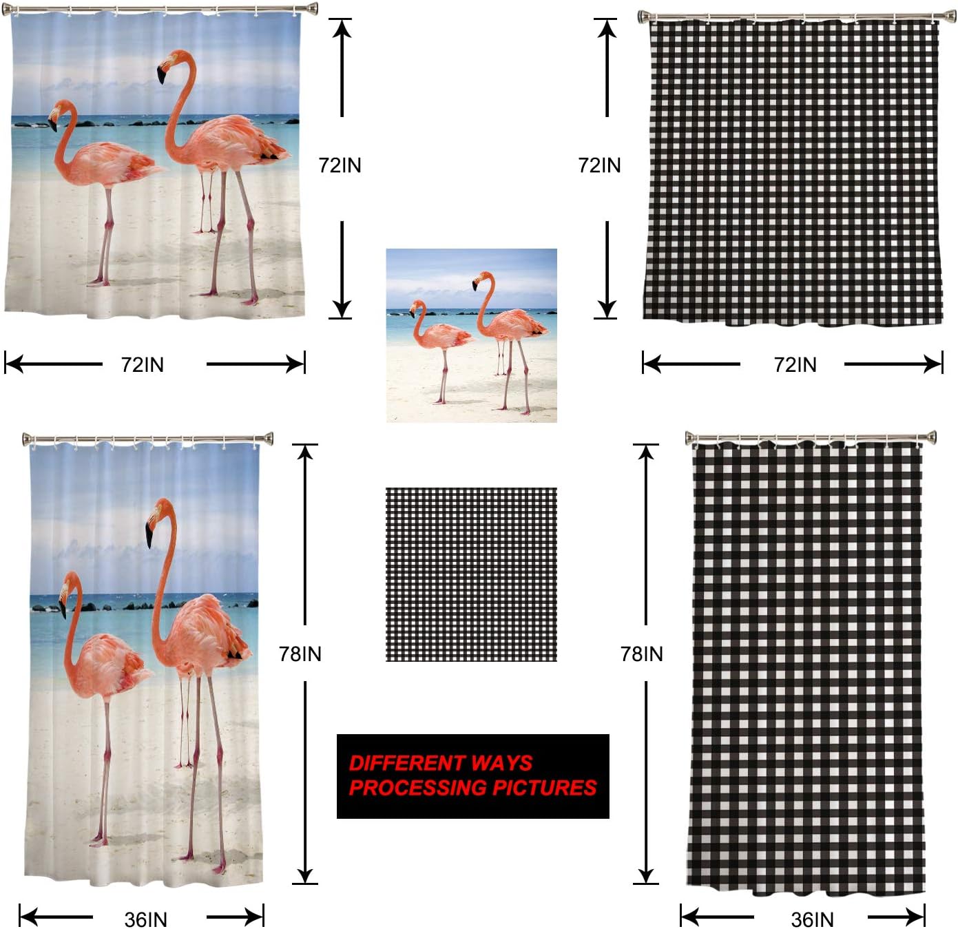 Z&L Home Get Naked Black Script Shower Curtain, White Bathroom Decorations with Hooks, Polyester Fabric 72x78 Inches