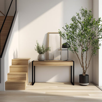 AfanD Artificial Olive Tree Tall,Faux Olive Tree Indoor Artificial Tree for Modern Home Office Living Room Floor Decor Indoor (1, 8ft 1in)