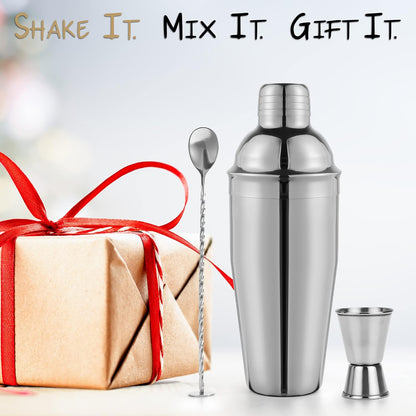 Set 4 Set, Set Set Premium Mixology Cocktail Shaker | Piece Bar Tool Silver Bar Cocktail Shaker for Drink Mixing
