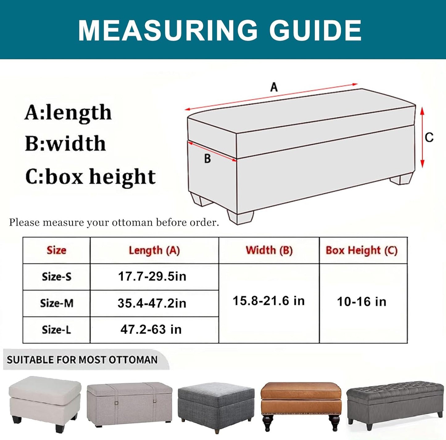 13) KRFOONN Rectangle Ottoman Covers Stretch Folding Storage Ottoman Bench Cover Printed Storage Footstool Covers