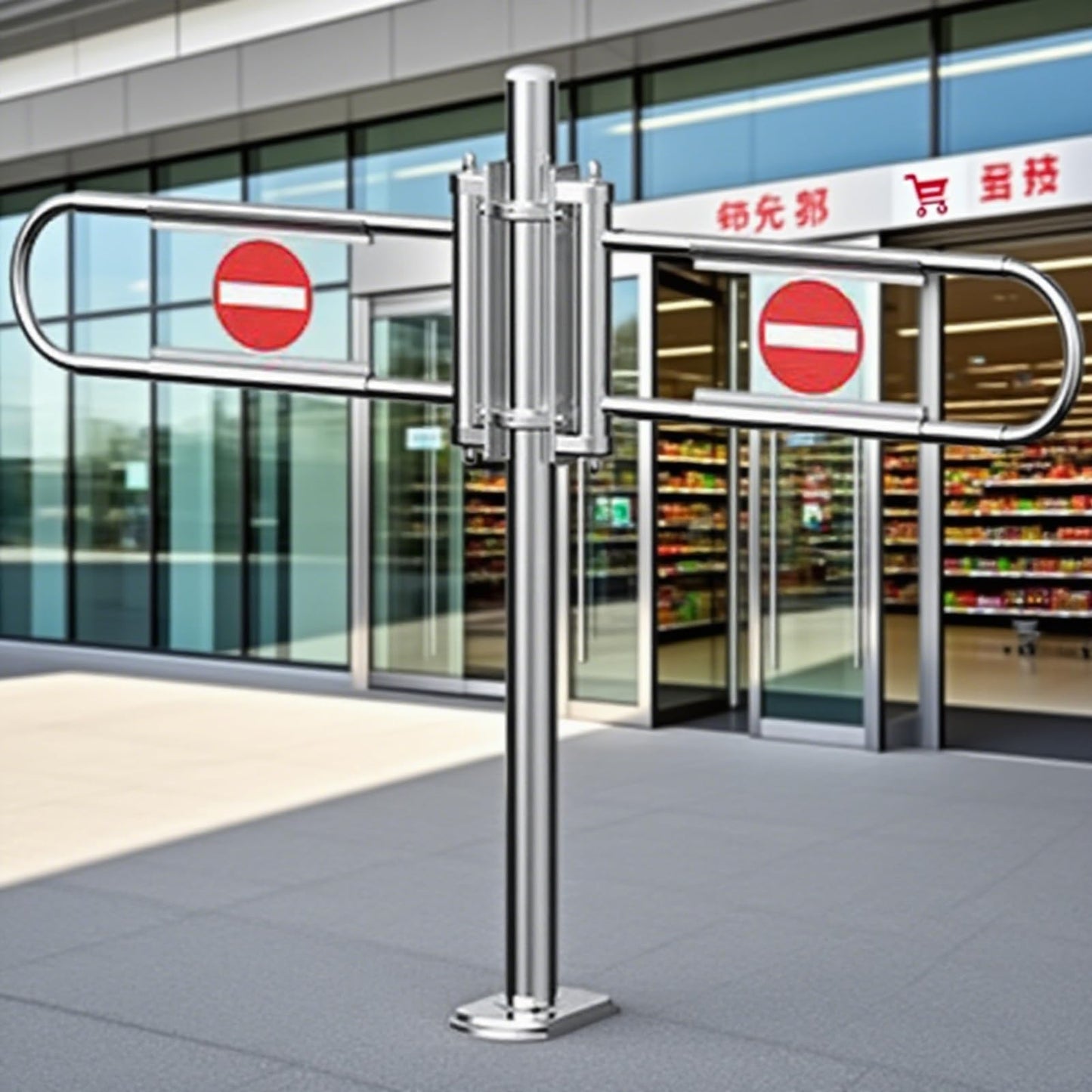 JIIPOREGJ Stainless Steel Supermarket Cashier Counter Gatespring-Loaded Automatic Swing Door for Pedestrian Access1-Way Safety Entrance for Libraries.Silver-200X100Cmx6.3Cm/C