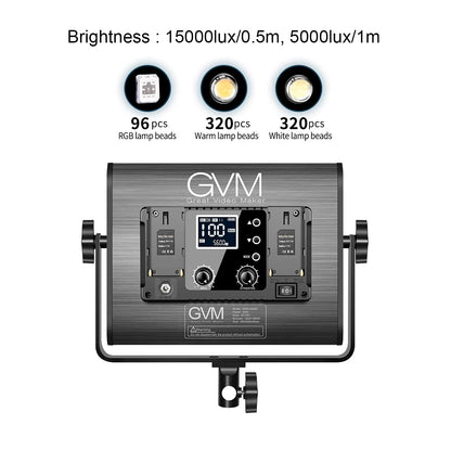 GVM RGB LED Video Light, Photography Lighting with APP Control, 1000D Video Lighting Kit for YouTube Studio, 3 Packs Led Panel Light, 3200K-5600K, 8 Kinds of The Scene Lights, CRI 97