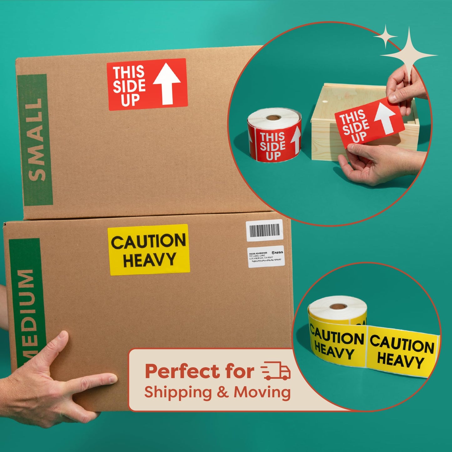 3" X 5" Freeze Upon Arrival Shipping Stickers (500 Labels, 1 Roll) Water-Resistant Temperature Handling and Packing Labels with Permanent Adhesive - Aegis Adhesives